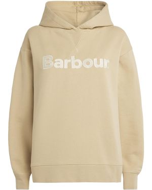 Barbour Cotton Logo Hartland Hoodie - Natural