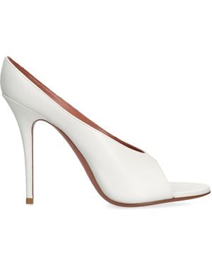 AMINA MUADDI Leather Anok Heeled Slipper 105 - White