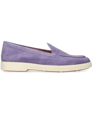 Santoni Suede Loafers - Purple