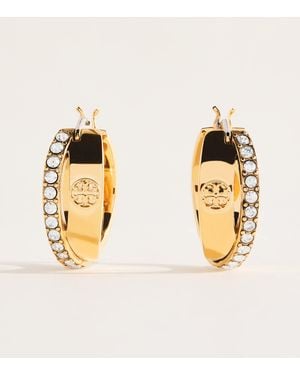 Tory Burch Icon Double Hoop Earrings - Metallic