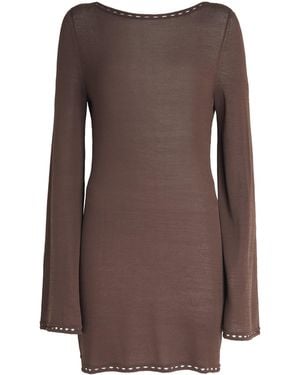 Away That Day Open-Back Mahe Mini Dress - Brown