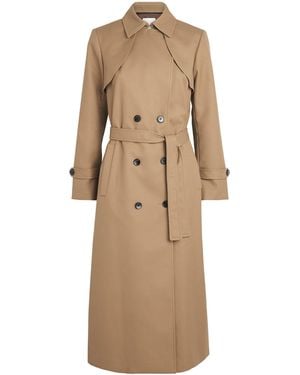 Sandro Pleated Trench Coat - Natural