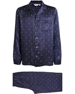 Derek Rose Silk Paisley Print Pyjama Set - Blue