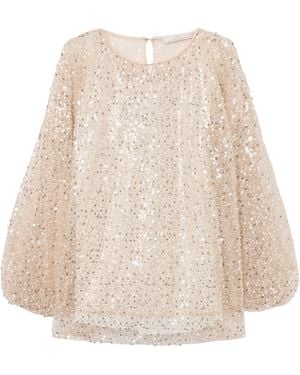 Marina Rinaldi Sequin-Embellished Blouse - Natural