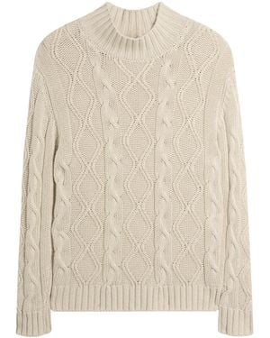 dunhill Cashmere-Blend Aran Cable-Knit Jumper - White