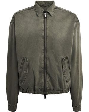 7 For All Mankind Aviator Denim Jacket - Green
