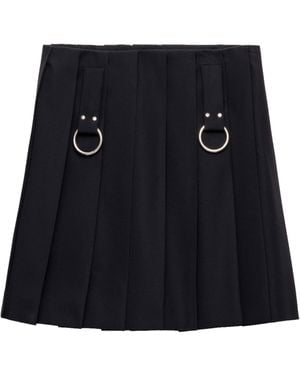 Prada Wool Pleated Mini Skirt - Black