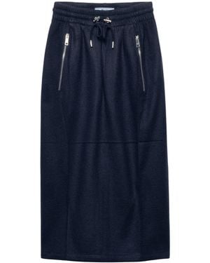 Prada Wool-Cashmere Midi Skirt - Blue