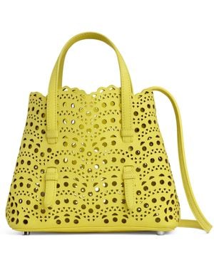 Alaïa Nubuck Leather Le Mina Tote Bag - Yellow