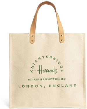 Harrods Jute And Cotton Food Halls Shopper Bag - Natural