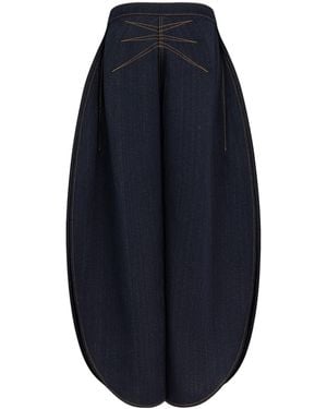 Alaïa Wool Side-Split Petal Jeans - Blue