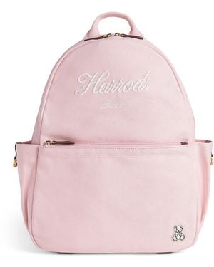 Harrods Cotton Embroidered Emblem Backpack - Pink