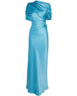 Stella McCartney Satin Draped Gown - Blue