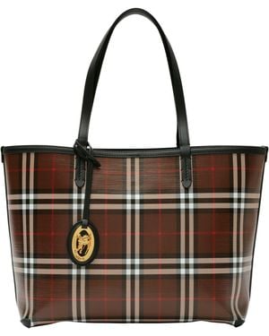 Burberry Small Check Tote Bag - Black