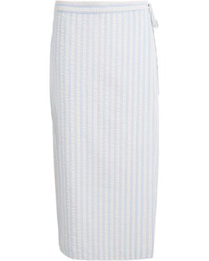 Jonathan Simkhai Stripe Monty Midi Wrap Skirt - White