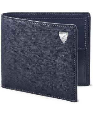 Aspinal of London Leather Bifold Coin Wallet - Blue