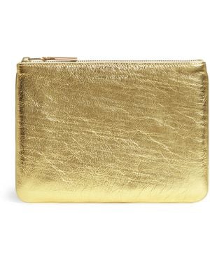 Comme des Garçons Large Leather Zipped Pouch - Metallic