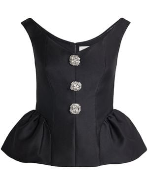 Roland Mouret Taffeta Peplum Top - Black