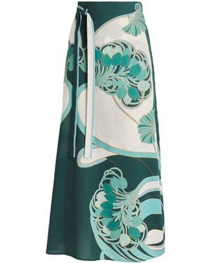 La DoubleJ Cotton Pareo Maxi Skirt - Green