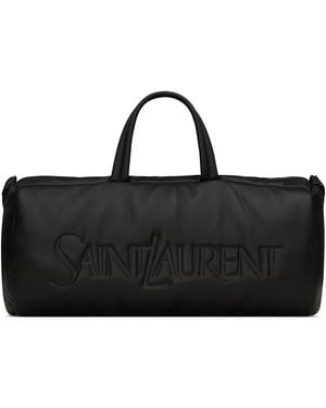 Saint Laurent Calfskin Logo Duffle Bag - Black