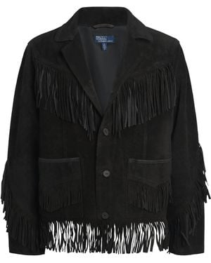 Polo Ralph Lauren Suede Fringed Jacket - Black
