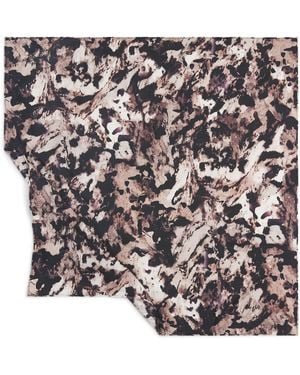 Agnona Silk Printed Scarf - Black