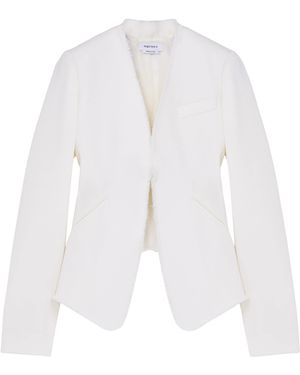 McQueen Wool Deconstructed Peplum Jacket - White