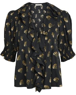 Doen Floral Henri Blouse - Black