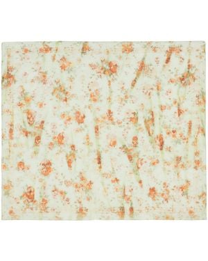 McQueen Silk Floral Skull Scarf - Metallic