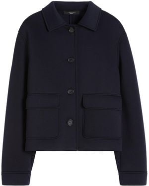 Weekend by Maxmara Jersey Twin-Pocket Overshirt - Blue