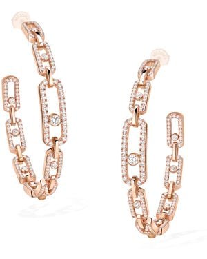 Messika Medium Move Link And Diamond Hoop Earrings - Metallic