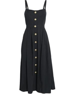 L'Agence Poplin Esmerelda Midi Dress - Black