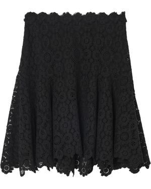 Burberry Floral Lace Mini Skirt - Black