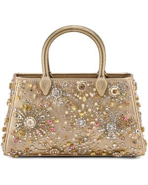 BVLGARI Leather Serpentine Duette Top-Handle Bag - Metallic