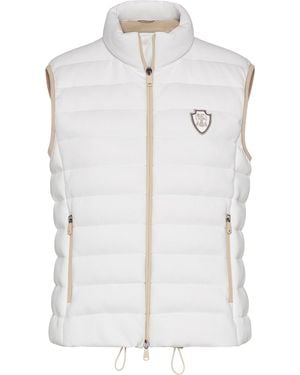 Brunello Cucinelli Techno Cotton Piqué Logo Gilet - White