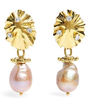 Ulla Johnson Pearl Dangle Earrings - Metallic