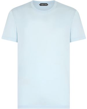 Tom Ford Cotton-Silk T-Shirt - Blue
