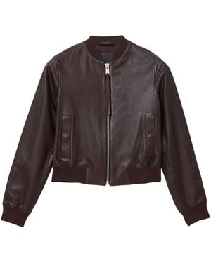 AllSaints Leather Orten Bomber Jacket - Brown