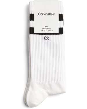 Calvin Klein Crew Stripe Socks - White