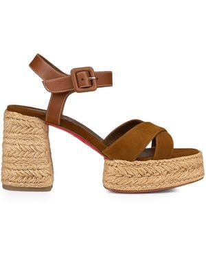 Christian Louboutin Calakala Suede Espadrille Sandals 70 - Brown