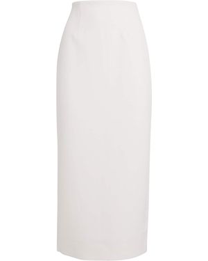Roland Mouret Crepe Midi Pencil Skirt - White