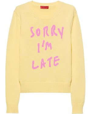 MAX&Co. Cotton Slogan Sweater - Yellow