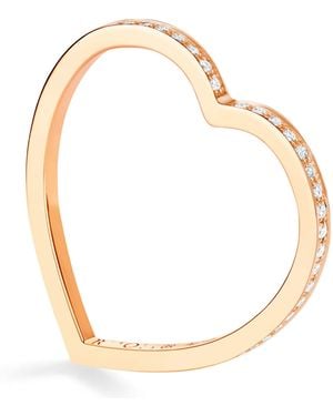 Repossi And Diamond Antifer Heart Ring - Metallic