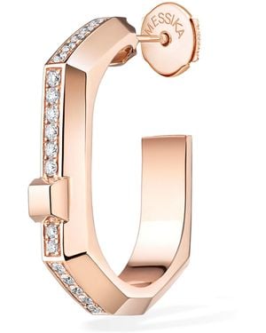 Messika Modernist Small And Diamond Single Hoop Earring - Pink