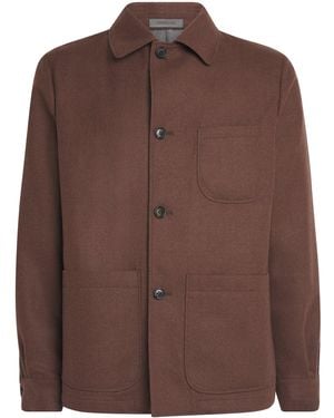 Corneliani Wool-Silk Overshirt - Brown