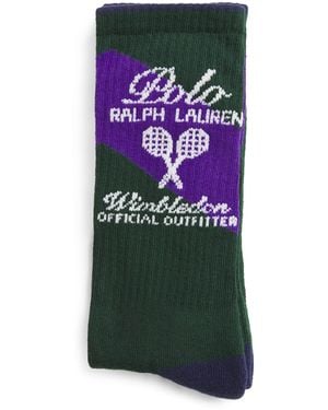 Ralph Lauren X Wimbledon Cotton-Blend Logo Socks - Green