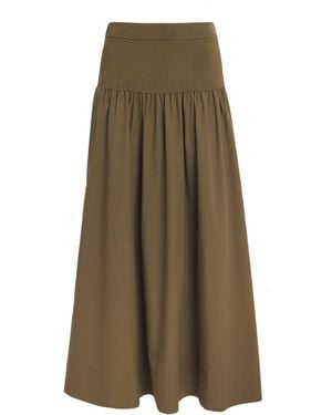 ME+EM Mixed Media Maxi Skirt - Green