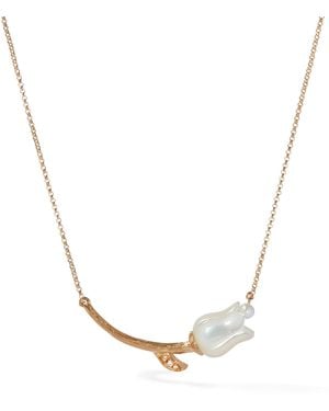 Annoushka Diamond And Pearl Tulips Chain Necklace - Metallic