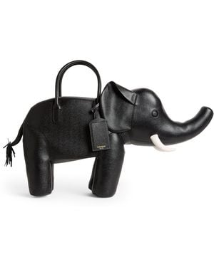 Thom Browne Leather Elephant Top-Handle Bag - Black