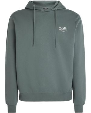 A.P.C. Cotton Rue Madame Logo Hoodie - Green